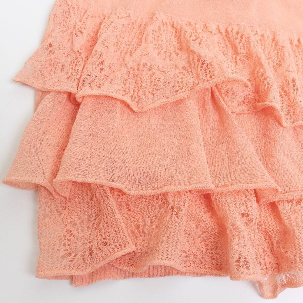 Red Valentino Top Ruffle Lace Asymmetrical Knit Pullover Made in Italy - Picture 8 of 16